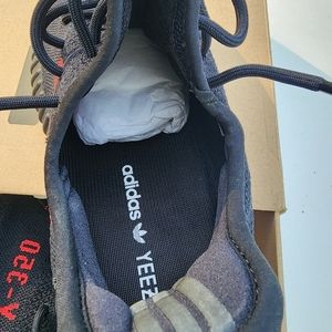 MENS yeezy Boost 350 'BRED' black w/ red writing *serious inquiries negotiable*